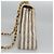 CHANEL Borsa a Spalla Matelassé Striata in Tela Bianca Grigia CC Auth 110304SAV Marrone Bianco - vista 4