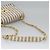 CHANEL Borsa a Spalla Matelassé Striata in Tela Bianca Grigia CC Auth 110304SAV Marrone Bianco - vista 7