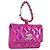 CHANEL Pochette Matelassé Pelle Verniciata Rosa Argento CC Auth bs29324SM