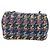 Borsa a Spalla con Catena CHANEL Tweed Blu Oro CC Auth 134856SM D'oro - vista 2