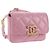CHANEL Borsa a Spalla Matelassé in Pelle di Agnello Rosa Oro CC Auth 140756SAM D'oro