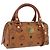 Borsa Boston Mini Logogram Vicetos MCM in pelle PVC 2 in 1 marrone oro Auth LNZ803 D'oro
