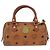Borsa Boston Mini Logogram Vicetos MCM in pelle PVC 2 in 1 marrone oro Auth LNZ803 D'oro - vista 13