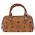 Borsa Boston Mini Logogram Vicetos MCM in pelle PVC 2 in 1 marrone oro Auth LNZ803 D'oro - vista 2