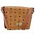 Borsa a Spalla MCM Vicetos Logogram in Pelle PVC Marrone Oro Auth gh1946 D'oro