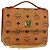 Borsa a Spalla MCM Logogram Vicetos in Pelle PVC Marrone Oro Auth 152173A D'oro
