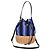 Borsa a mano in rattan PRADA in tela 2way blu oro 1BH115 Auth 138994SM D'oro