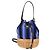 Borsa a mano in rattan PRADA in tela 2way blu oro 1BH115 Auth 138994SM D'oro - vista 13
