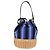Borsa a mano in rattan PRADA in tela 2way blu oro 1BH115 Auth 138994SM D'oro - vista 2