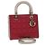 Christian Dior Borsa a mano media Lady Cannage in pelle di agnello rossa e bianca Auth 29502SAV Bianco Rosso