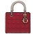 Christian Dior Borsa a mano media Lady Cannage in pelle di agnello rossa e bianca Auth 29502SAV Bianco Rosso - vista 13