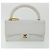 CHANEL Borsa a Spalla Matelassé in Pelle di Agnello Bianca CC Auth 32416SAM Bianco - vista 2