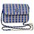 Borsa a Spalla con Catena CHANEL Raffia Blu Beige CC Auth 51139SV