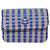 Borsa a Spalla con Catena CHANEL Raffia Blu Beige CC Auth 51139SV - vista 13