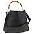 Borsa a Spalla in Pelle Gucci Bamboo 2way Nera Oro 001 1577 Auth gh2025 Nero D'oro