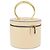 Céline Bolsa de mão Vanity em couro marfim e ouro Auth AMZ074A Dourado Cru