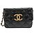 CHANEL Mini Borsa a Spalla Matelassé in Pelle di Vitello Nera Oro CC Auth 142563SAM Nero D'oro - vista 13