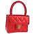 CHANEL Borsa a Mano Matelassé in Pelle Rossa Oro CC Auth 140357SM Rosso D'oro