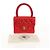 CHANEL Borsa a Mano Matelassé in Pelle Rossa Oro CC Auth 140357SM Rosso D'oro - vista 12
