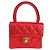 CHANEL Borsa a Mano Matelassé in Pelle Rossa Oro CC Auth 140357SM Rosso D'oro - vista 13