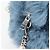 Bolsa de Ombro Miu Miu com Corrente de Pelo Azul Prata 5BD046 Auth 124300SAM - vista 9