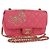 CHANEL Bolsa de Ombro Matelassé em Couro de Cordeiro Rosa Ouro CC Auth ka592SAM Dourado