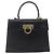 Borsa a mano in pelle Gancini Salvatore Ferragamo 2 in 1 Nero Oro Auth BA7984 - vista 2