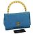 CHANEL Borsa a Mano in Pelle di Agnello Blu CC Auth hk455SAV