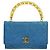 CHANEL Borsa a Mano in Pelle di Agnello Blu CC Auth hk455SAV - vista 13