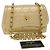 CHANEL Matelassé Schultertasche mit Drehverschluss aus Lammleder Gold CC Auth 31382V Golden