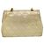 CHANEL Matelassé Schultertasche mit Drehverschluss aus Lammleder Gold CC Auth 31382V Golden - Ansicht 2