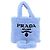 PRADA Borsa a Mano Terry 2 in 1 Azzurro Chiaro Nero Auth 47188SAV Blu chiaro