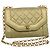 CHANEL Borsa a Spalla con Catena Matelassé e Chiusura a Girello in Pelle di Agnello Oro CC Auth 51274SAM D'oro