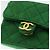 CHANEL Mini Matelassé Borsa a Spalla con Catena Satin Verde Oro CC Auth 51271V D'oro - vista 19