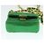 CHANEL Mini Matelassé Borsa a Spalla con Catena Satin Verde Oro CC Auth 51271V D'oro - vista 5