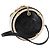 CHANEL Matelassé COCO Marchio Catena Borsa Rotonda in Cordino Pelle Nera CC Auth bs25005SAM Nero D'oro