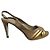 Décolleté Sergio Rossi in suede beige con dettagli dorati - vista 2