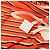 Foulard in seta Hermès Arancione Triangolare H Au Galop Rosso - vista 4