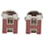 Hermès Pink Palladium Plated Enamel Cage dH Cube Push Back Earrings  - view 1