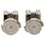 Hermès Pink Palladium Plated Enamel Cage dH Cube Push Back Earrings  - view 2