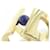 Ring Sciarpa Muffler Anello H Perle di Hermès Blu D'oro - vista 3