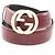 Gucci Guccissima Ledergürtel mit ineinandergreifendem G Bordeaux