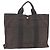 Hermès HERMES Handtasche Her Line MM Canvas Grau Silber Auth BAZ866 Braun