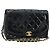 CHANEL Diana 25 Borsa a Catena Matelassé Pelle Verniciata Nera Oro CC Auth bs34314