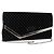 Borsa a Spalla a Catena in Velluto Nero e Argento Jimmy Choo Auth BA12020A