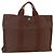 Hermès HERMES Borsa a Mano Her Line MM Tela Marrone Argento Auth ARZ910