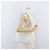 Borsa a spalla a catena CHANEL in pelle bianca oro CC Auth mr2247 Bianco D'oro - vista 23
