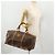 Céline Borsa Boston in tela Macadam CELINE in pelle PVC marrone e oro Auth YKZ215 D'oro - vista 27