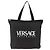 Borsa Tote VERSACE in Nylon Nero Argento Auth ka3538 - vista 13