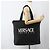 Borsa Tote VERSACE in Nylon Nero Argento Auth ka3538 - vista 18